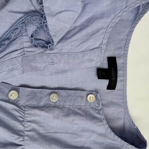 J Crew  Ruffled Blue Top size 2 euc - Picture 4 of 4